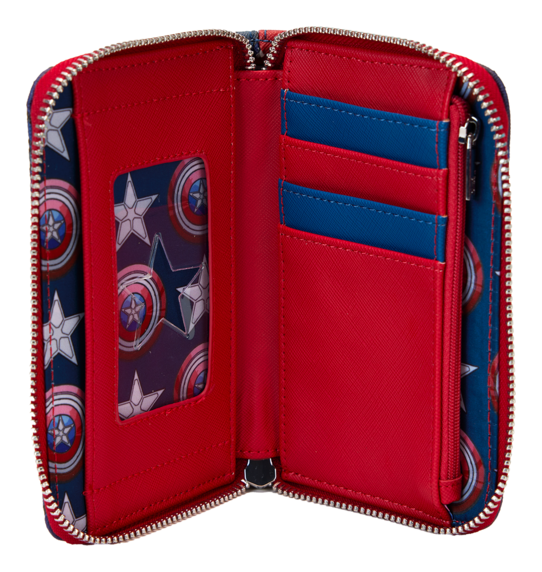 Loungefly - Marvel Captain America Black & White Wallet, packaging shot