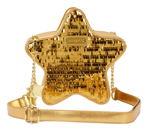 Loungefly - Figural Gold Stars Sequin Crossbody Bag