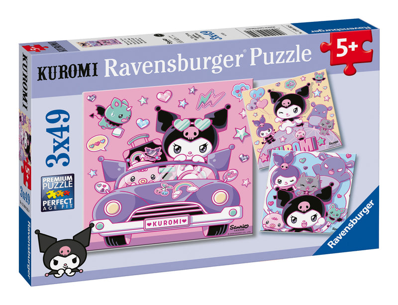 Hello Kitty Kuromi 3x 49 Piece Jigsaw Puzzles