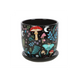 Dark Forest Print Ceramic Plant Pot with Saucer