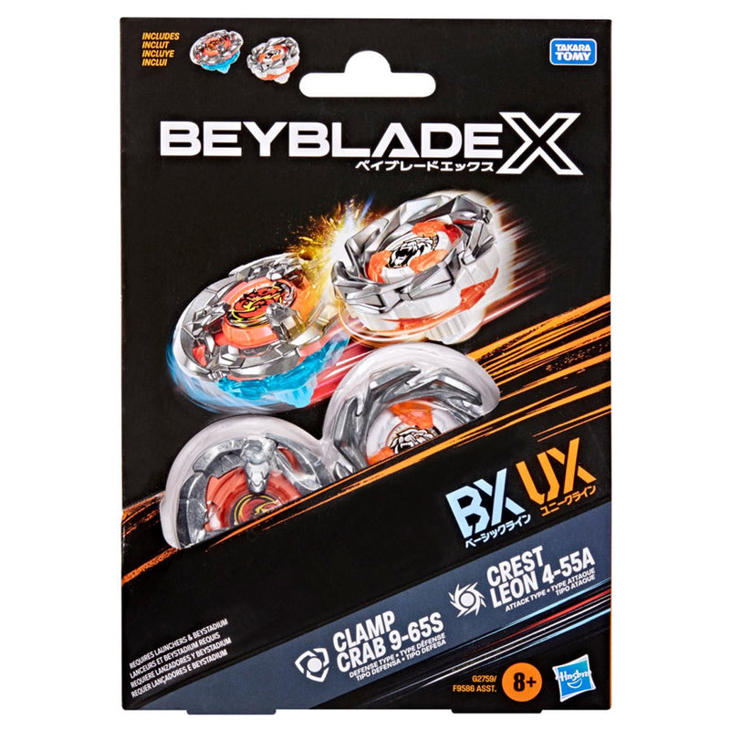 Beyblade X Clamp Crab 9-65S and Crest Leon 4-55A dual pack