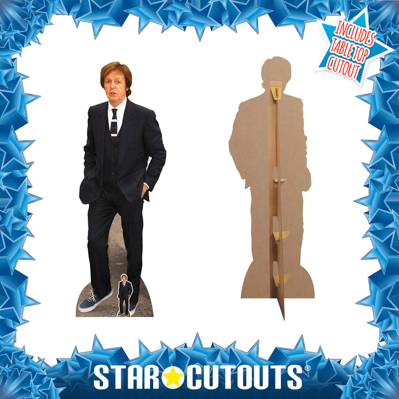 Paul McCartney Height 182cm Lifesize Cardboard Cut Out With Mini, side angle
