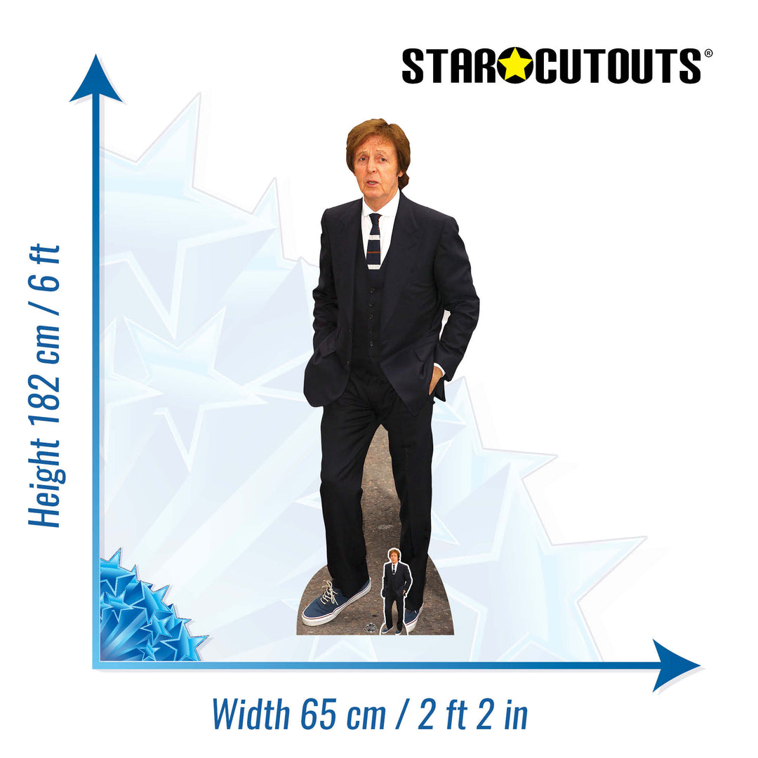 Paul McCartney Height 182cm Lifesize Cardboard Cut Out With Mini