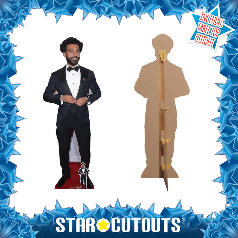 Mohamed Salah Footballer Height 177cm Lifesize Cardboard Cut Out With Mini, side angle