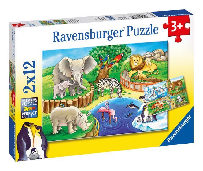 Time at the Zoo 2x 12 Piece Jigsaw Puzzle