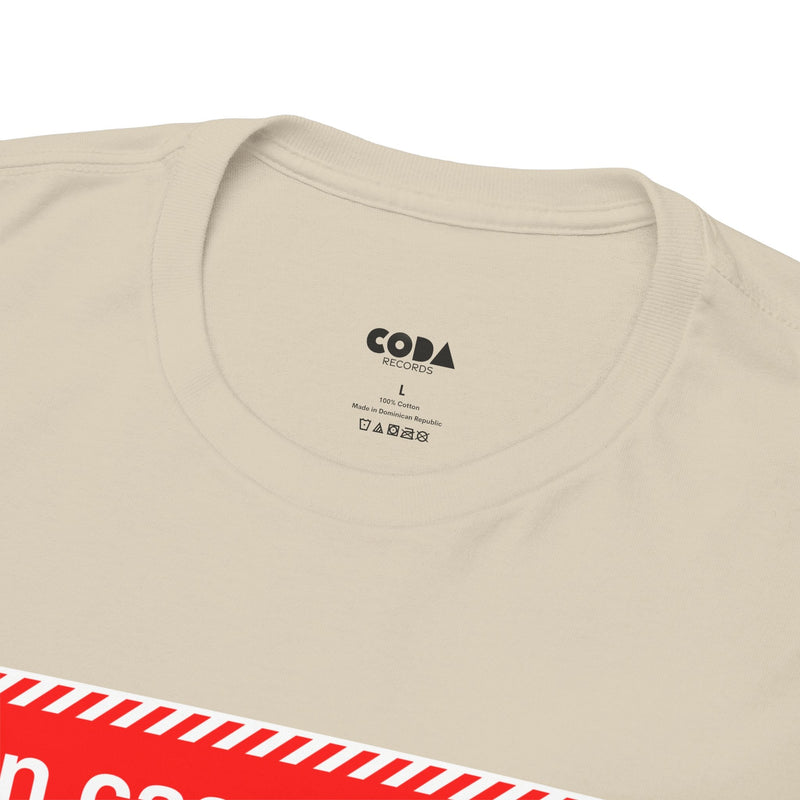 'In Case of Fire, Save My Vinyl' T-Shirt, side angle
