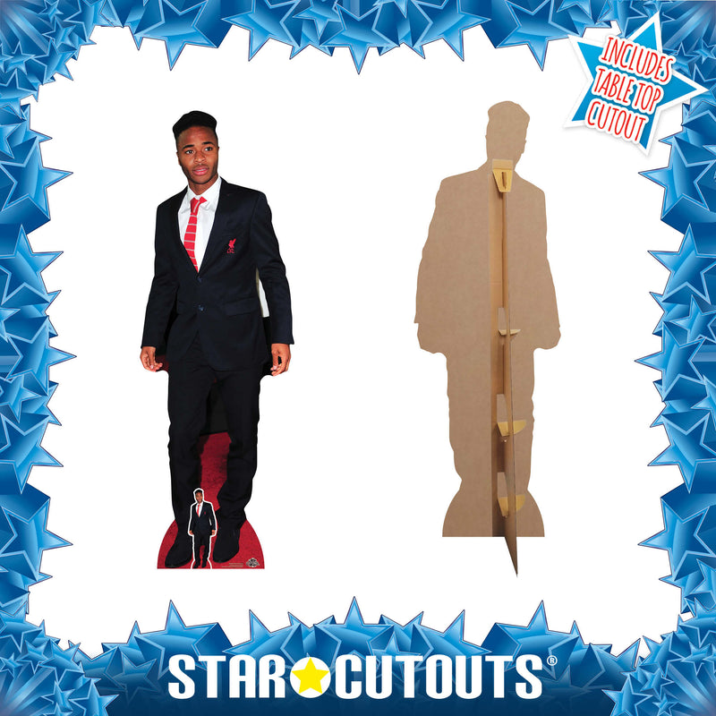 Raheem Sterling Footballer Height 172cm Lifesize Cardboard Cut Out With Mini, side angle