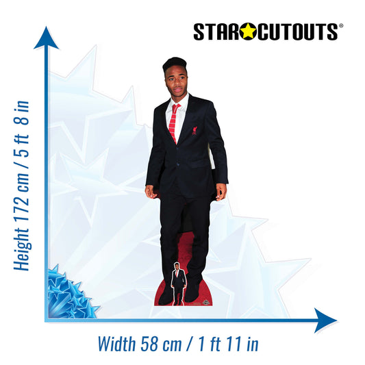 Raheem Sterling Footballer Height 172cm Lifesize Cardboard Cut Out With Mini, alternate view