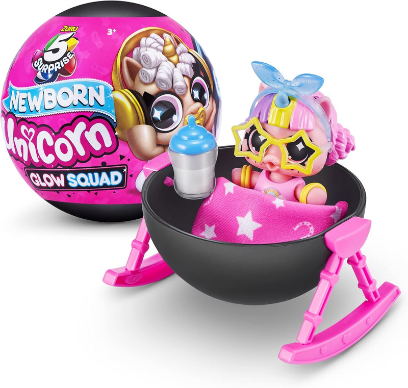5 Surprise Unicorn Squad Series 6 Newborn Glow Squad, packaging shot
