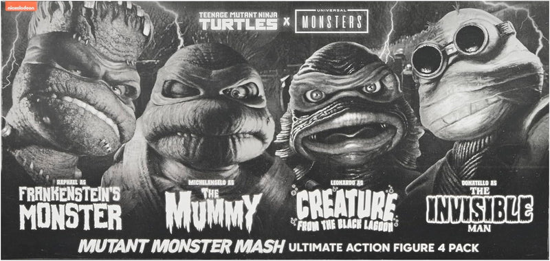 TMNT / Universal B/W Turtles 4-Pack 7" Scale Action Figures Universal Monsters X Teenage Mutant Ninja Turtles (view 3)