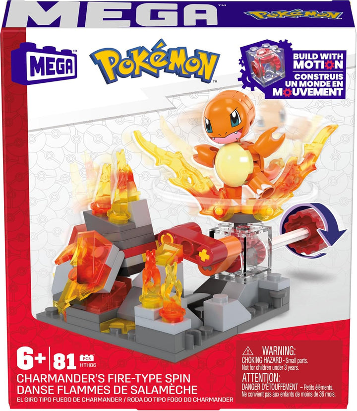 MEGA Pokémon Action Figure Building Toys Charmander's Fire-Type Spin