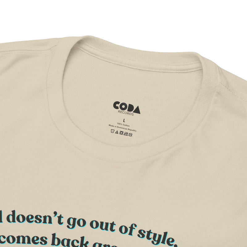 'Vinyl Doesn't Go Out Of Style' Men's T-Shirt, showing reverse