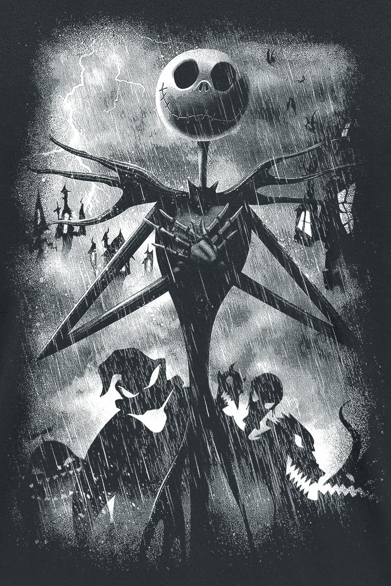 Disney Nightmare Before Christmas Stormy Skies T-Shirt, side angle