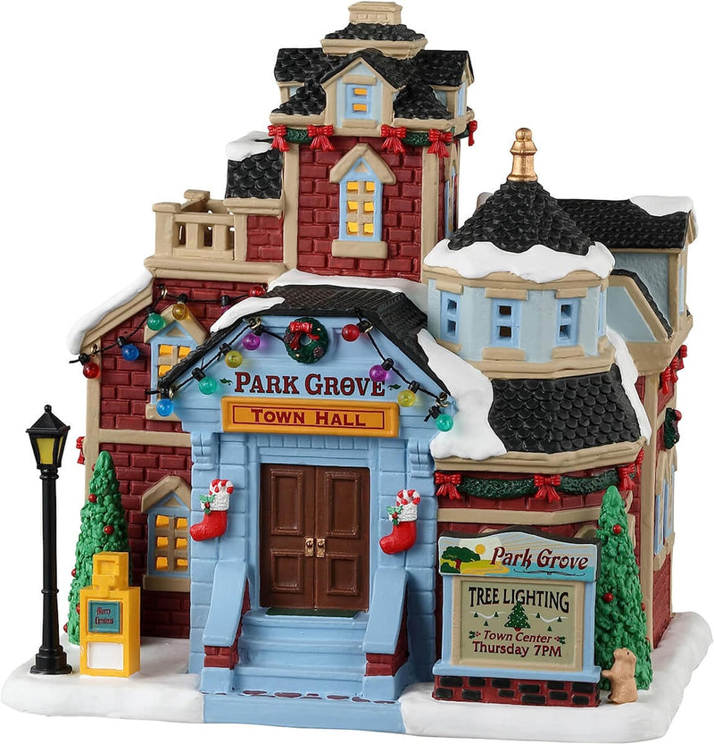 Lemax Caddington Village Lighted Building: Park Grove Town Hall (35045)