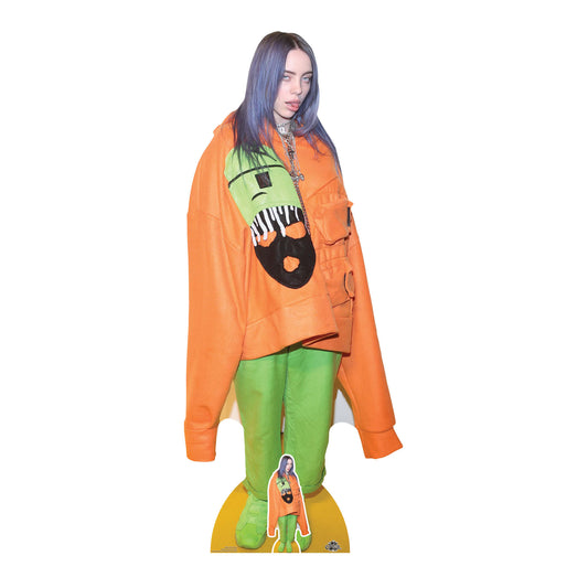 Billie Eilish Tongue Out Height 163cm Lifesize Cardboard Cut Out With Mini collectible from Star Cutouts
