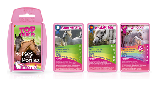 Horses, Ponies & Unicorns Top Trumps Card Game - Image