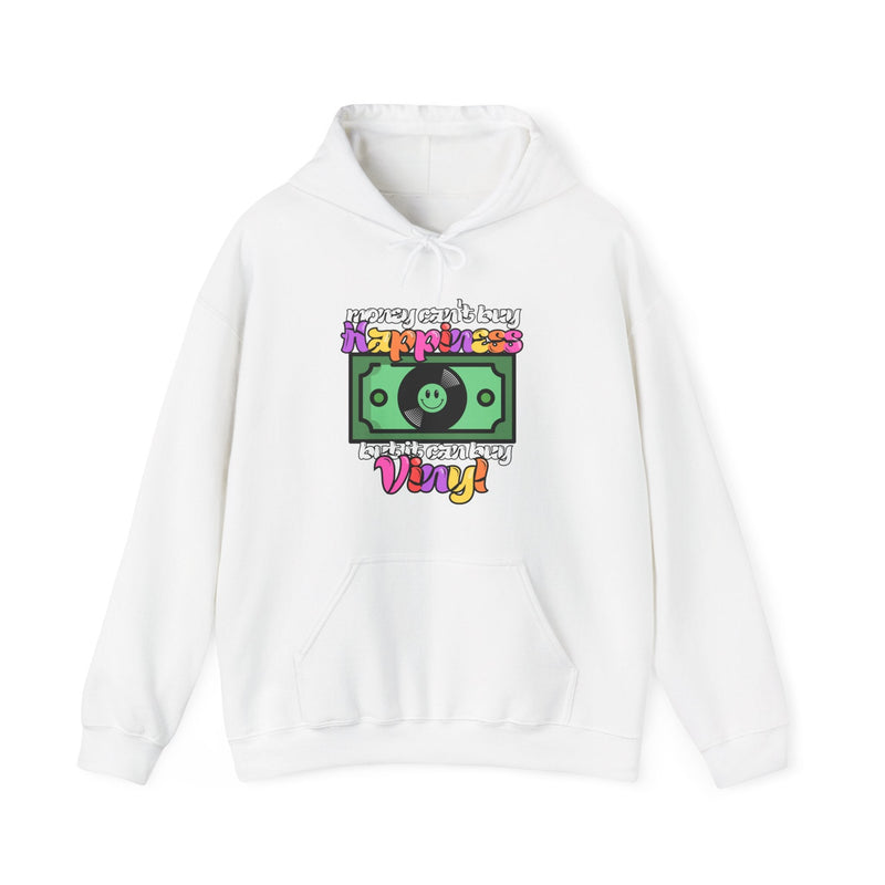 'Money Can't Buy Happiness, But It Can Buy Vinyl' Men's Hoodie, rear view