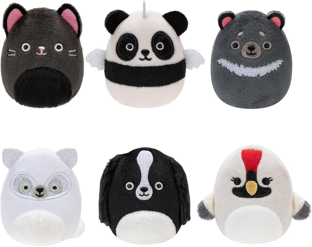 Squishmallows Squishville 2" Black & White Squad Plush (6 Pack)