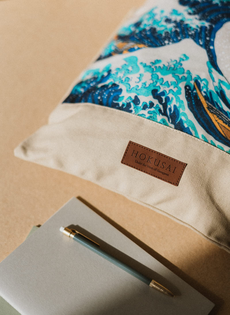 The Great Wave of Kanagawa Hokusai Tote Bag close up detail