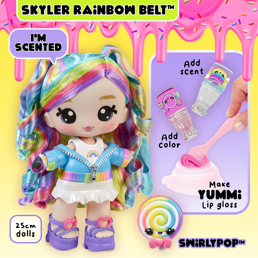 Yummiland Large Doll and Lip Gloss Pet Skyler Rainbow