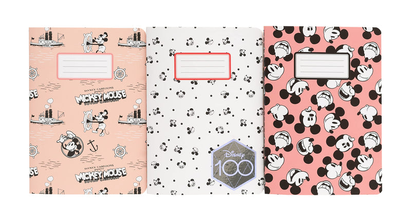 Disney Mickey 100th Anniversary Pack of 3 A6 Notebooks alternate view