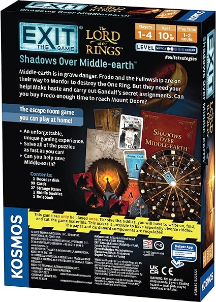 EXIT: Lord Of The Rings Shadows Over Middle Earth Board Game - Image 2