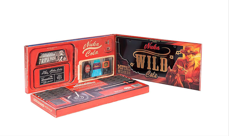 Nuka Cola Metal Sign Collection Triple Pack, side angle