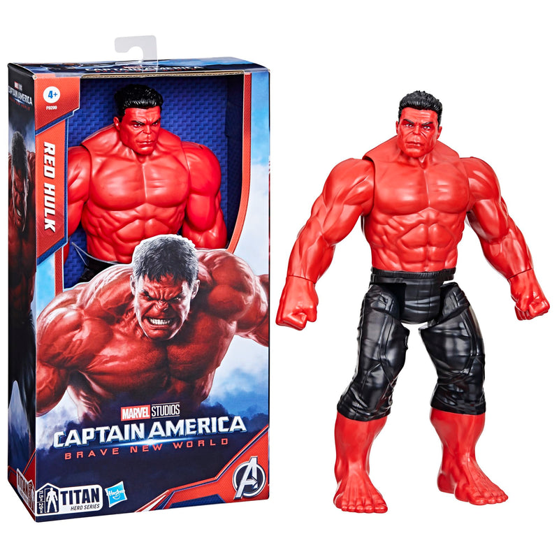 Captain America Brave New World Titan Hero Series Deluxe Red, in display