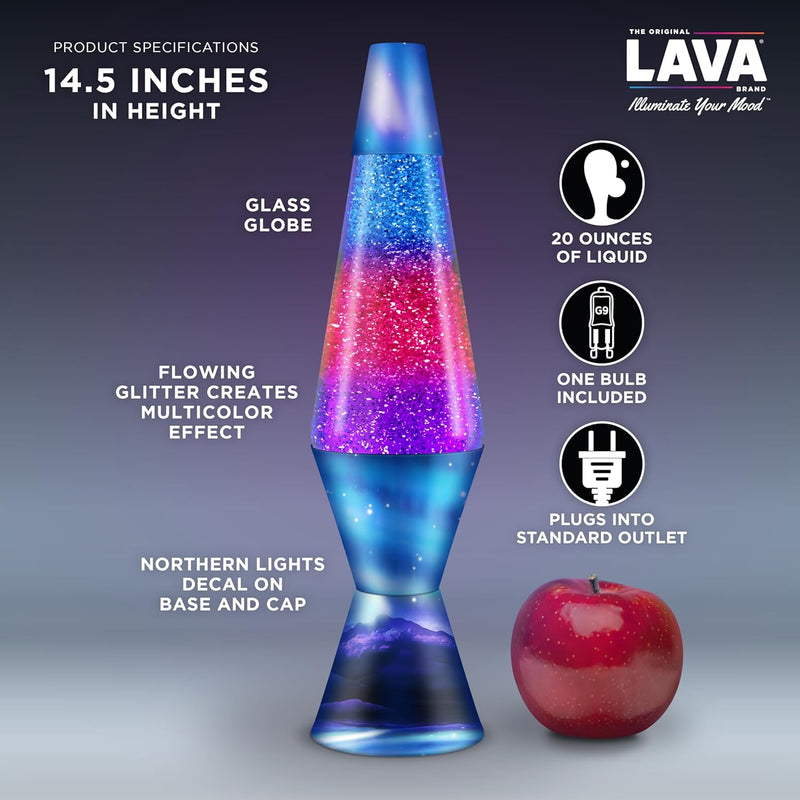 Lava Lamp Northern Lights Glitter, side angle