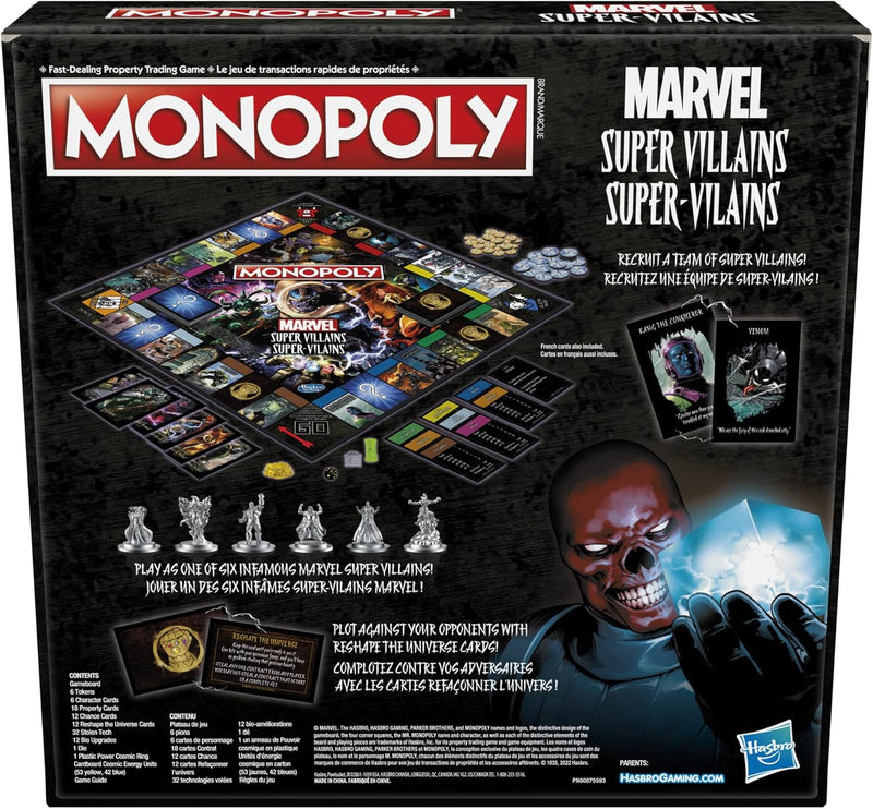 Monopoly: Marvel Super Villains Edition, rear view