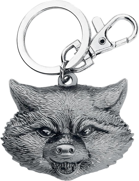 Guardians Of The Galaxy Rocket Head Pewter Key Ring (Avengers Marvel)