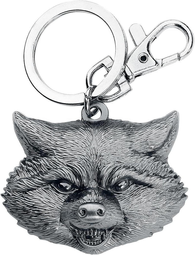 Guardians Of The Galaxy Rocket Head Pewter Key Ring (Avengers Marvel)