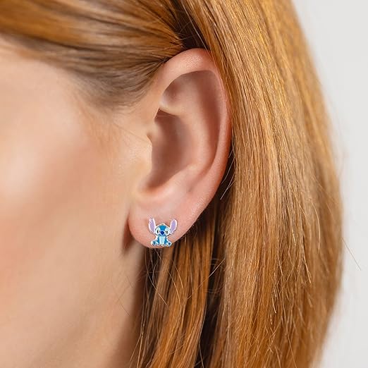 Disney Sterling Silver 925 Stitch Enamel Fill Stud Earrings - Image 2