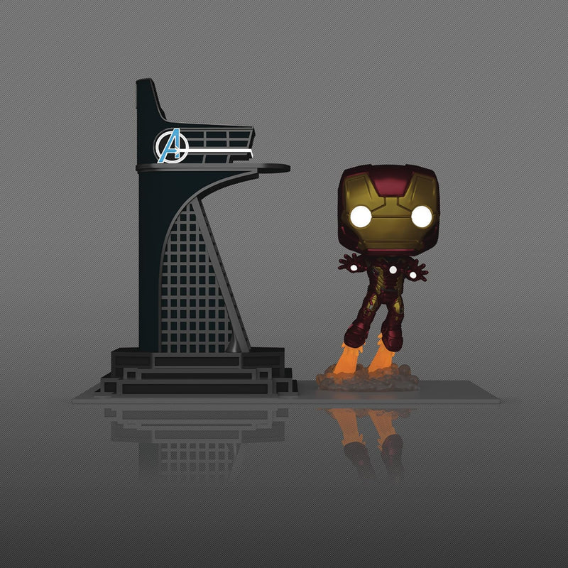 Funko Pop! Town: Avengers: Age of Ultron - Avengers Tower with Iron Man (Glow-in-The-Dark) PX Vinyl Figure, alternate view