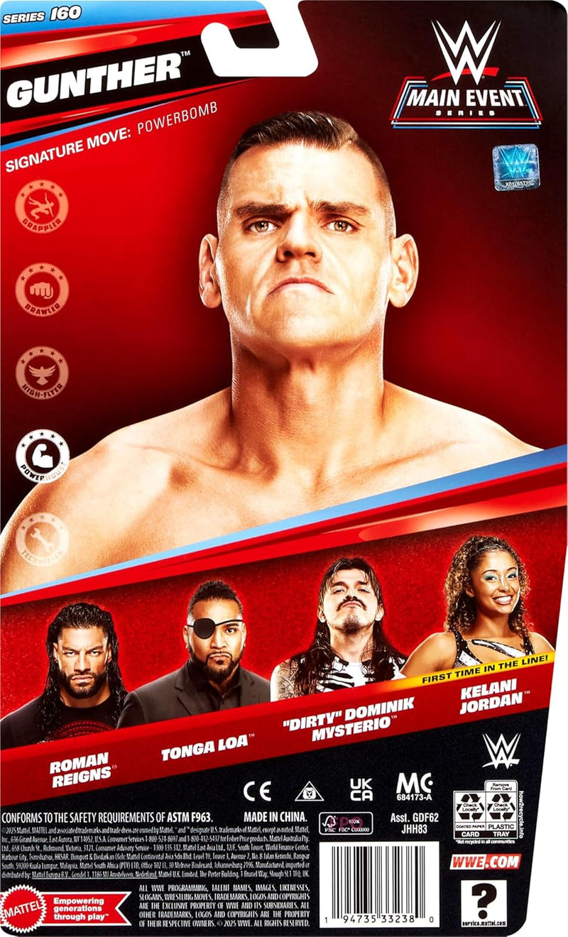 WWE Main Event Series Gunther 6 Action Figure, packaging shot