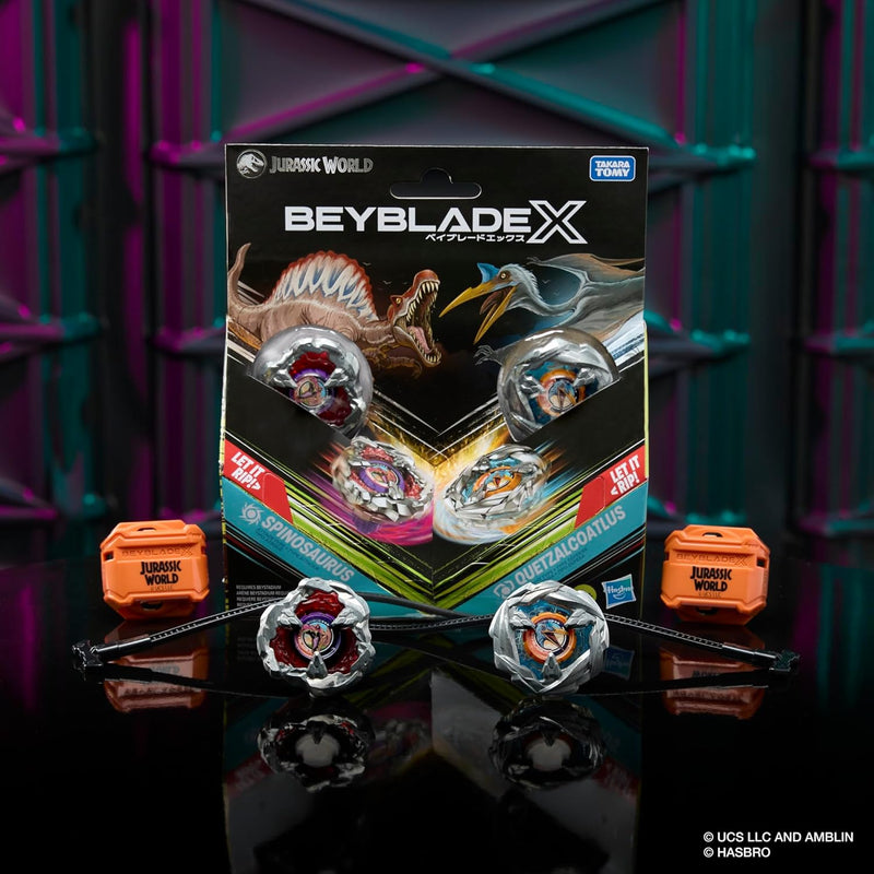 Beyblade X Jurassic World Spinosaurus vs Quetzalcoatlus Multipack Set
