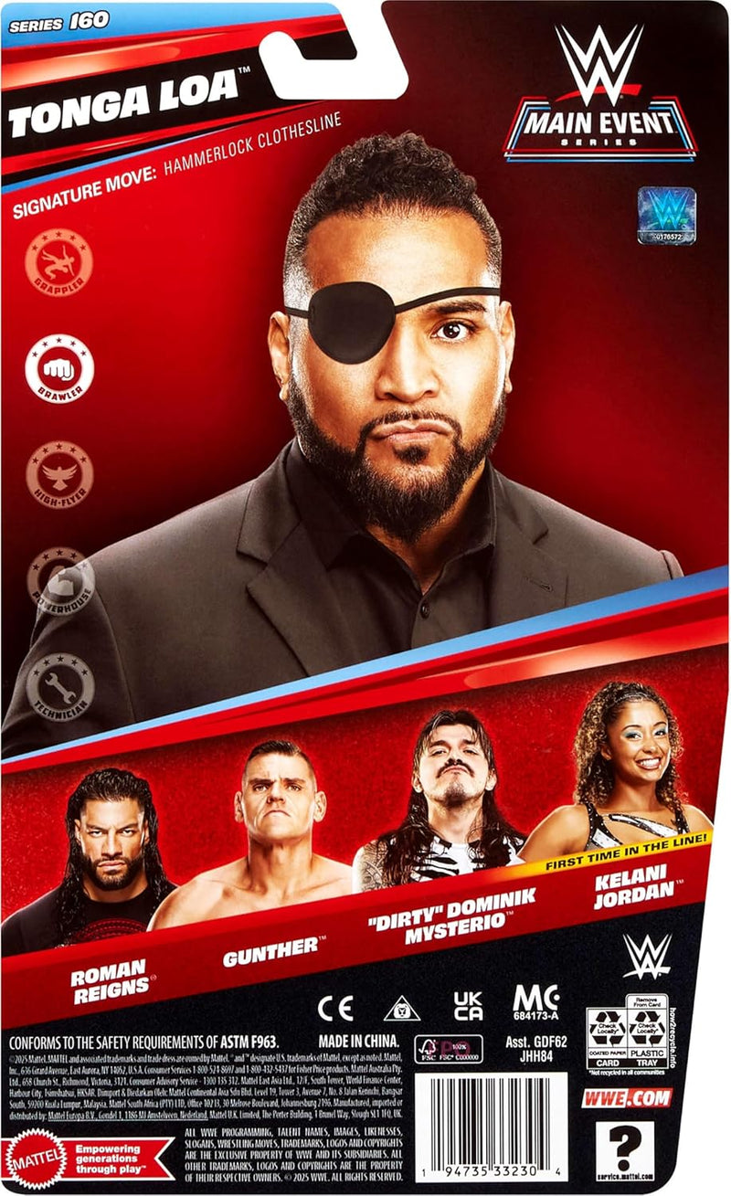 WWE Main Event Series Tonga Loa 6 Action Figure, packaging shot