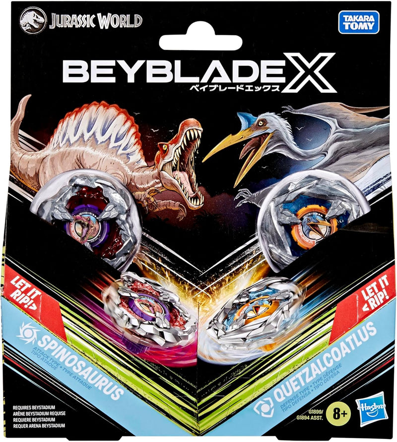 Beyblade X Jurassic World Spinosaurus vs Quetzalcoatlus Multipack Set