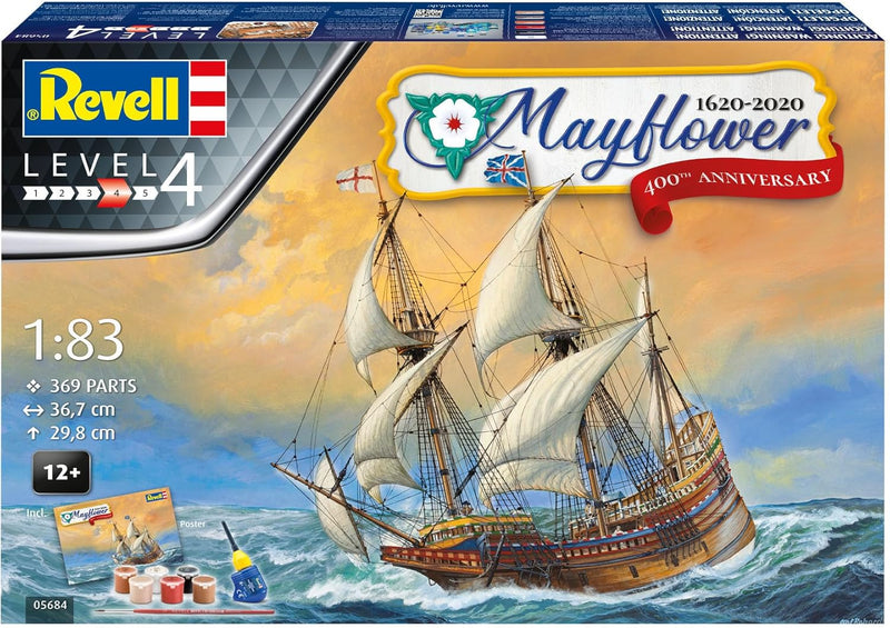 REVELL 05684 Mayflower 400th Anniversary 1:83 Scale Model Boat Set - Image 2