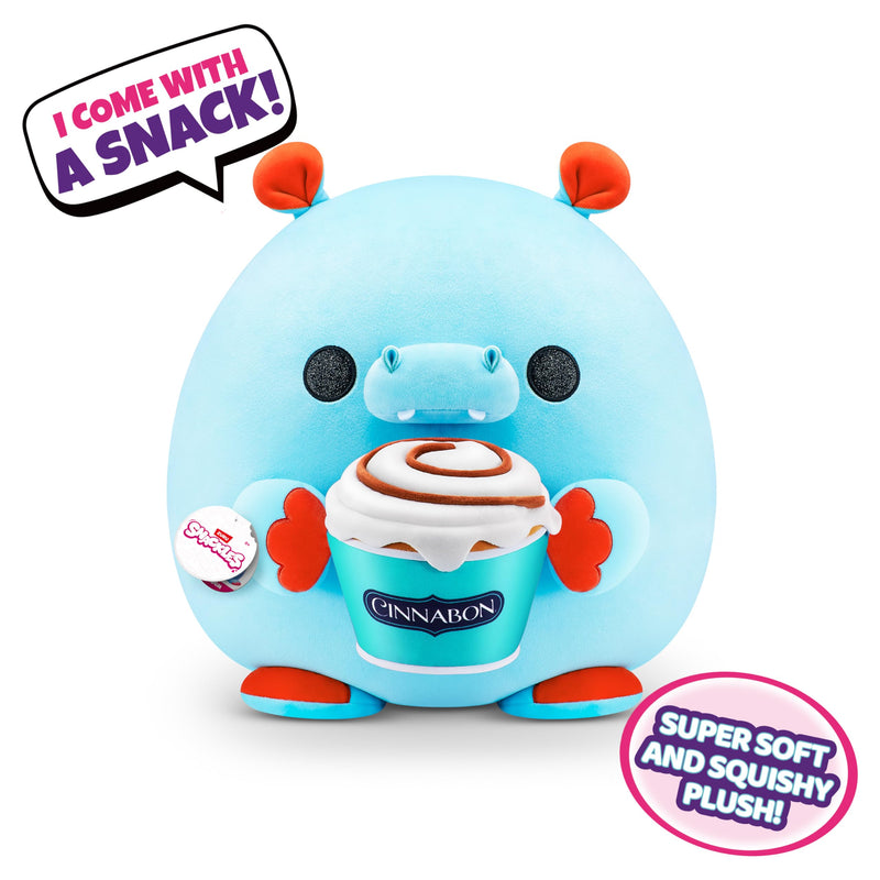 Snackles Medium Hippo Series 1 Plush, side angle