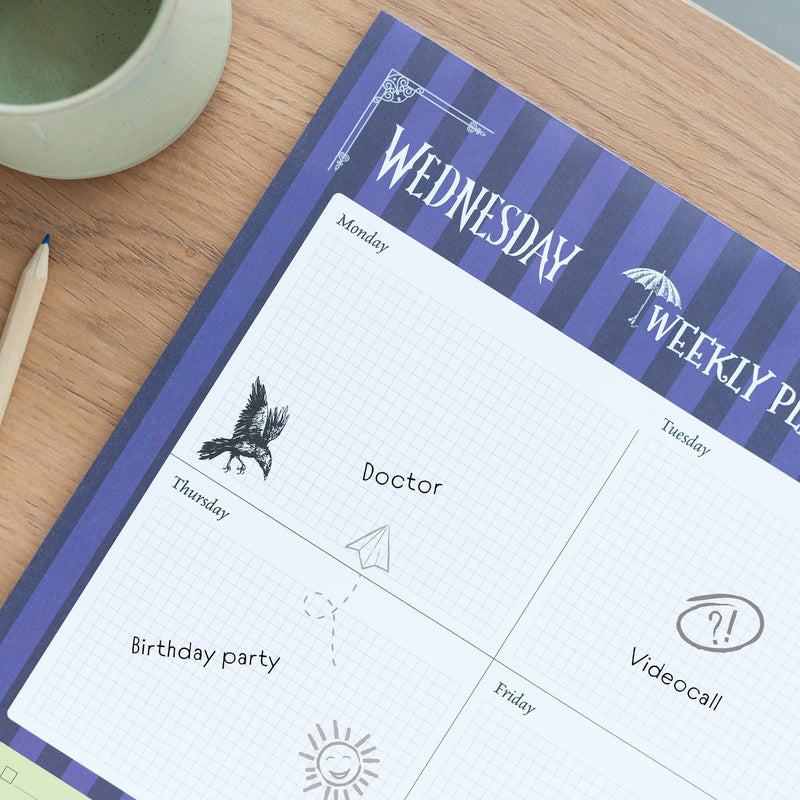 Wednesday A3 Weekly Planner side angle