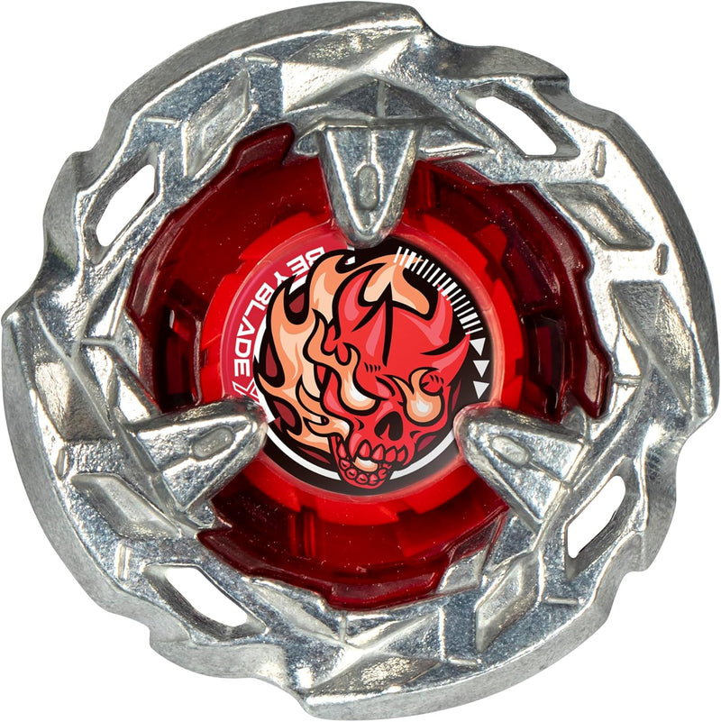 Beyblade X Scythe Incendio 4-60T Starter Pack Top and Launcher, side angle