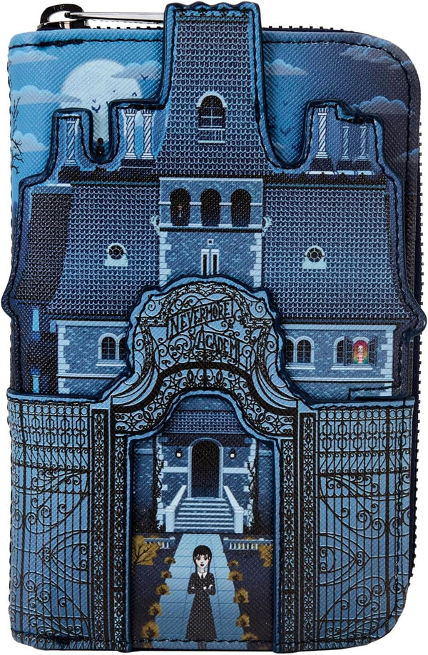 Nevermore Academy Wednesday Loungefly Castle Zip Around Wallet
