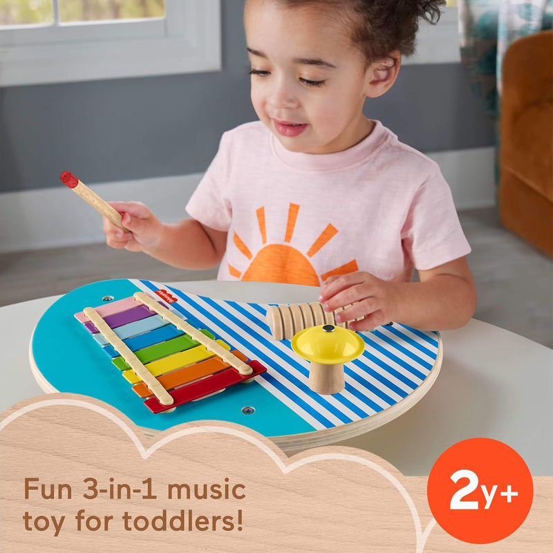 Fisher-Price Wood Toddler Toy Musical Table, side angle