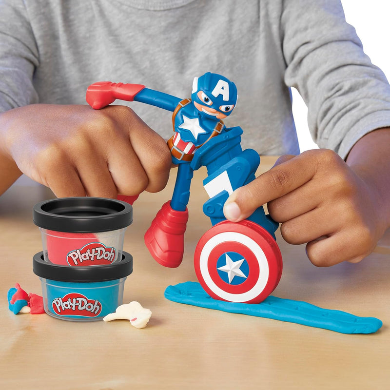 Play Doh Marvel Captain America Stamping Shield Action Figure Playset - Image 3
