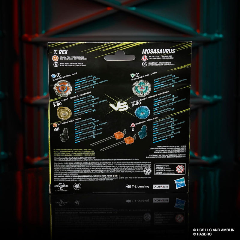 Beyblade X Jurassic World T.Rex vs Mosasaurus 2 Pack