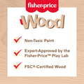 Fisher-Price Wood Toddler Toy Musical Table, close-up detail