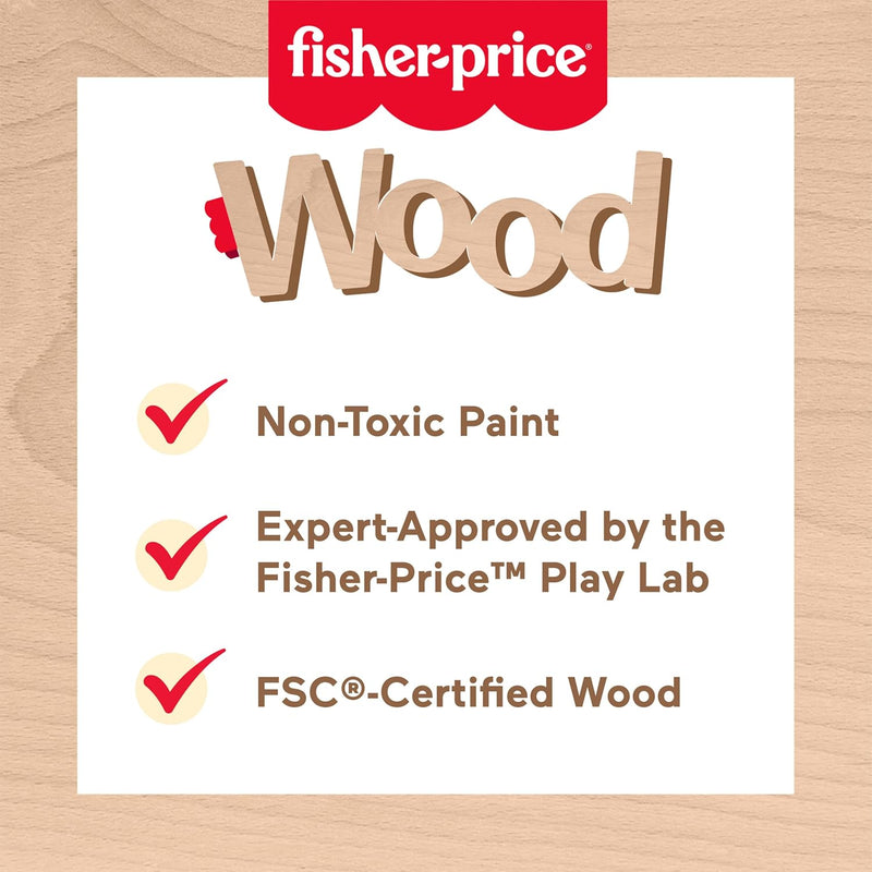 Fisher-Price Wood Toddler Toy Musical Table, close-up detail