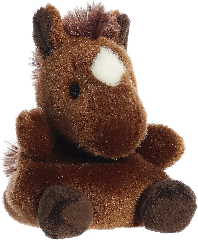 Truffle Brown Horse Palm Pals 4 Inch Plush Keychain close up detail