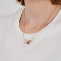 Disney Stitch and Angel Enamel Heart Necklace - Image 3